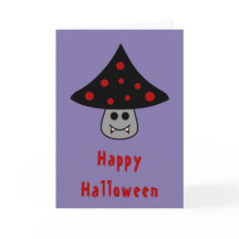 Tarjeta Halloween de vampiros hongos