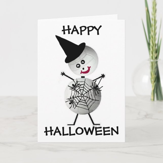 Tarjeta Halloween de voleibol (Anverso)