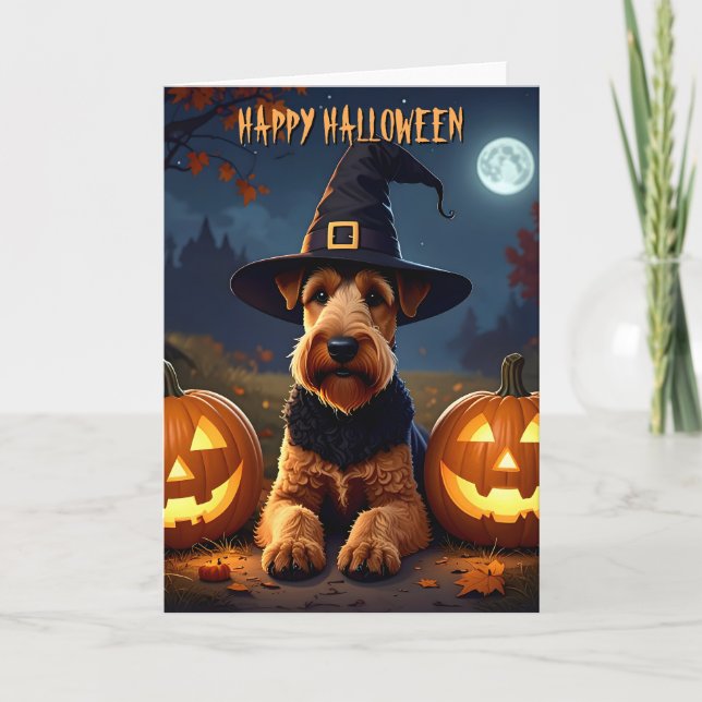 Tarjeta Halloween de Welsh Terrier (Anverso)