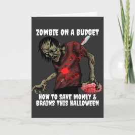 Tarjeta Halloween de Zombie Divertido con Presupuesto