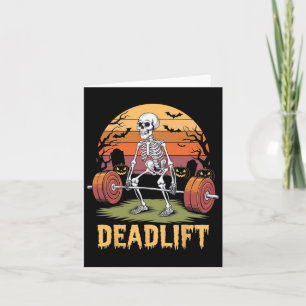 Tarjeta Halloween Deadlift Skeleton Gym Workplace Lif