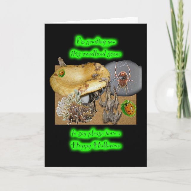Tarjeta Halloween del Collage Forestal (Anverso)