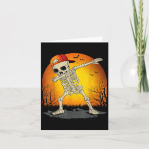 Tarjeta Halloween del Cráneo de Skeleton Dabbing para niño