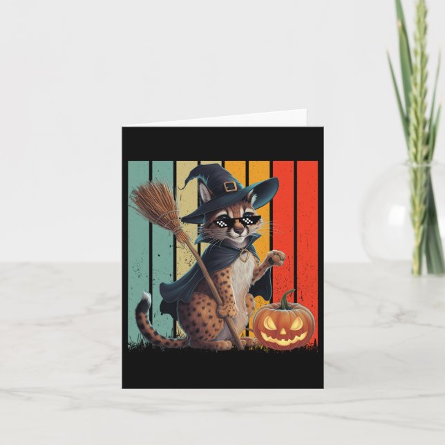 Tarjeta Halloween del gato del gran floppa meme (Anverso)