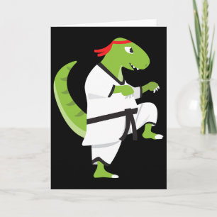 Tarjeta Halloween del luchador de dinosaurios curados de G