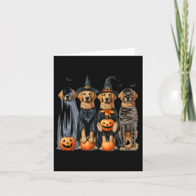 Tarjeta Halloween del perro fantasma Golden Retriever (Anverso)