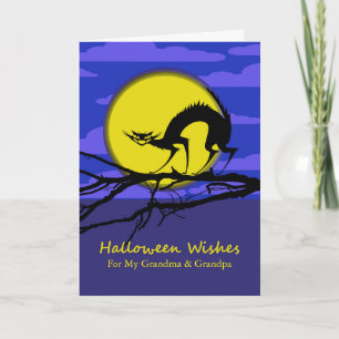 Tarjeta Halloween delantero de encargo para los abuelos,