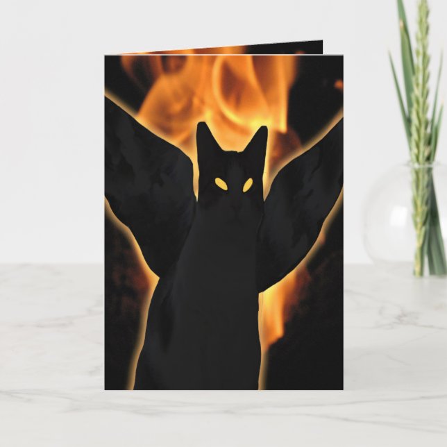 Tarjeta Halloween Demon Cat Card (Anverso)