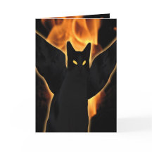 Halloween Demon Cat Card