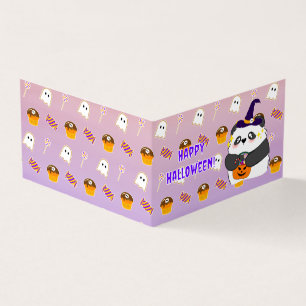 Tarjeta Halloween desgraciada bebé panda truco o tratamien