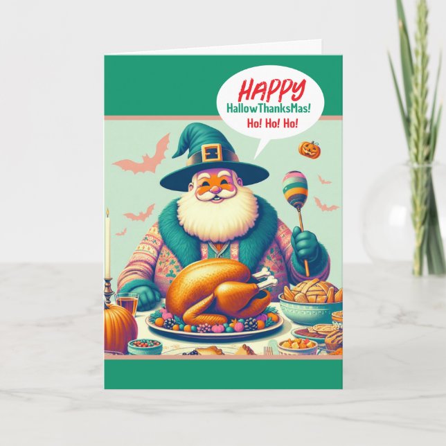 Tarjeta Halloween, Día de Acción de Gracias y Navidades (Anverso)