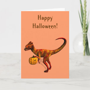 Tarjeta Halloween Dilophosaurus