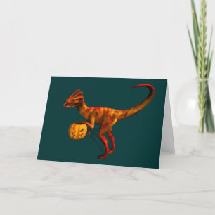 Tarjeta Halloween Dilophosaurus