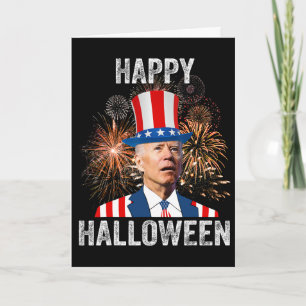 Tarjeta Halloween Divertido Feliz 4 De Julio Anti Joe Bide