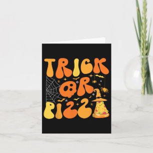 Tarjeta Halloween Divertido Truco O Pizza Scary Ghost Deco