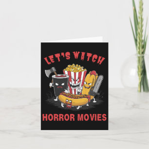 Tarjeta Halloween divertido vamos a ver películas de terro