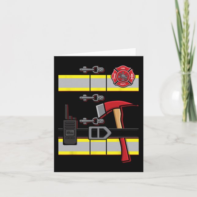 Tarjeta Halloween DIY Vestido uniforme para bomberos (Anverso)