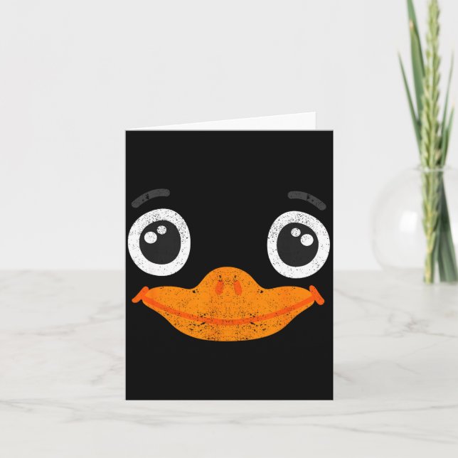 Tarjeta Halloween Duck Face Costume Animals Cute Easy Duck (Anverso)