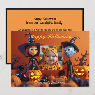 Tarjeta Halloween El Espantoso Snap-O-Lantern