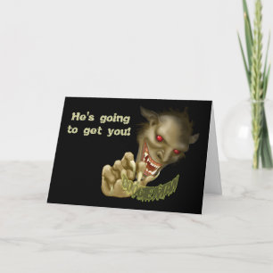 Tarjeta Halloween - ¡El hombre boogie te va a traer!