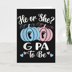 Tarjeta Halloween Él o Ella G Abuelo Será Calabaza Revelac