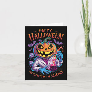 Tarjeta Halloween El secreto en la ciencia del profesor de