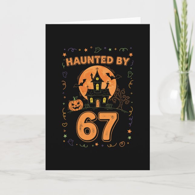 Tarjeta Halloween Embrujado 67 Seis Siete Meme 1 (12)  (Anverso)