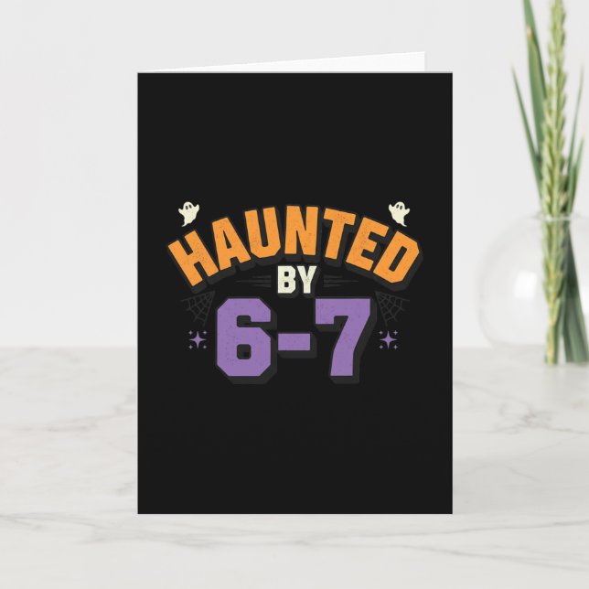 Tarjeta Halloween Embrujado 67 Seis Siete Meme 1 (15)  (Anverso)