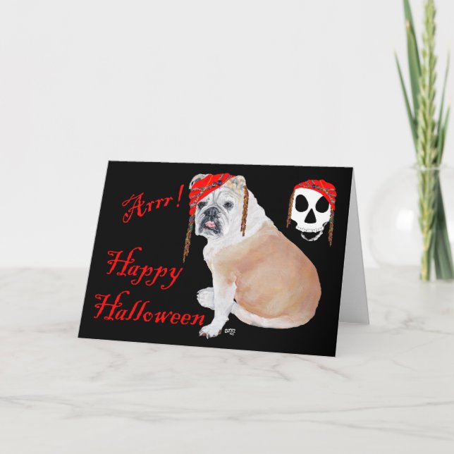 Tarjeta Halloween en Bulldog inglés (Anverso)