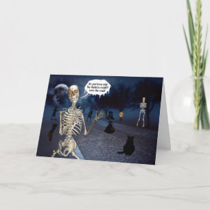 Tarjeta Halloween en Skeleton es una curiosa travesía por