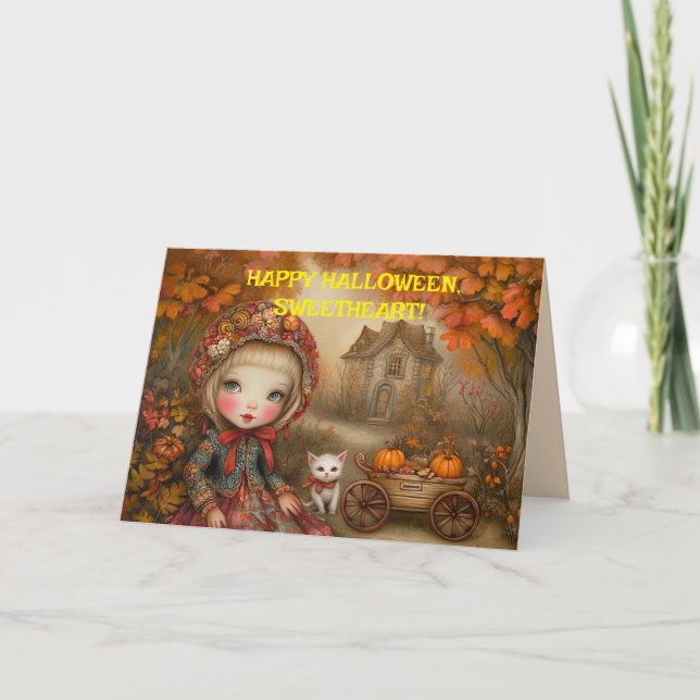 TARJETA HALLOWEEN ENCHANTED CHICA DULCE (Anverso)