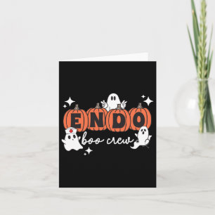 Tarjeta Halloween Endo Crew Fantasmas Calabaza Endo Enferm