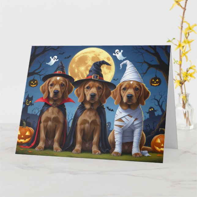 Tarjeta Halloween es divertido con la calabaza de perro de (flor amarilla)