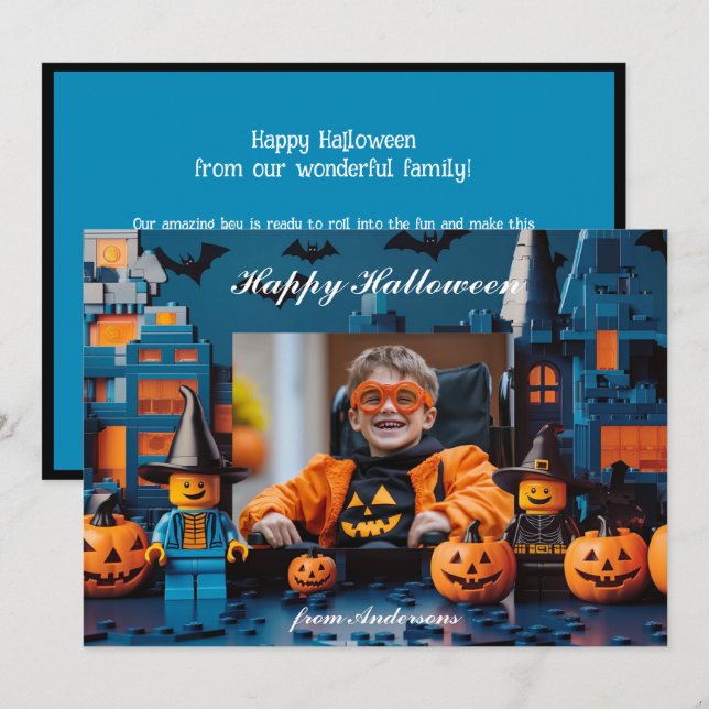 Tarjeta Halloween es el "ladrillo o truco" (Anverso / Reverso)