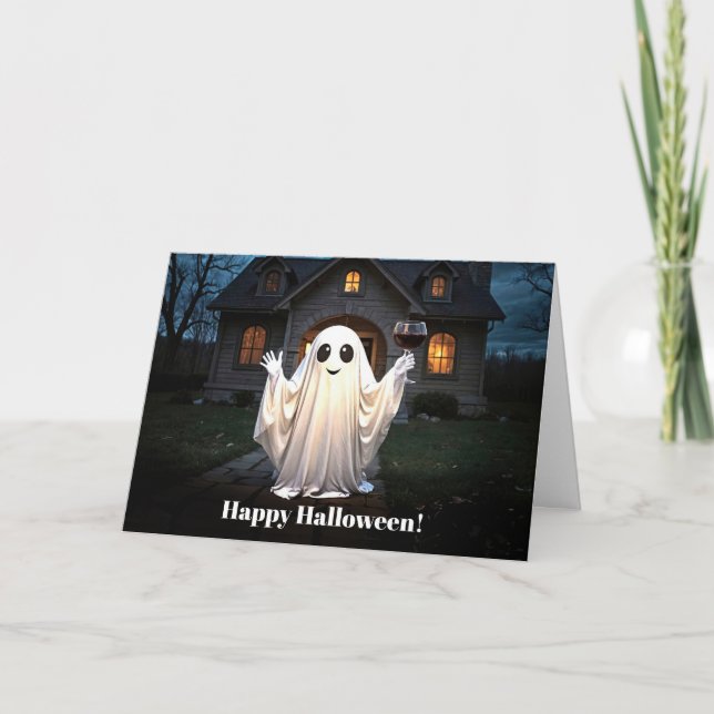 Tarjeta Halloween es lindo y gracioso de nuestra casa a la (Anverso)