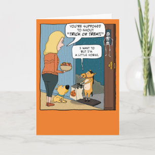 Tarjeta Halloween es una curiosa travesía por caballos