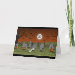 Tarjeta Halloween: Escena del cementerio: