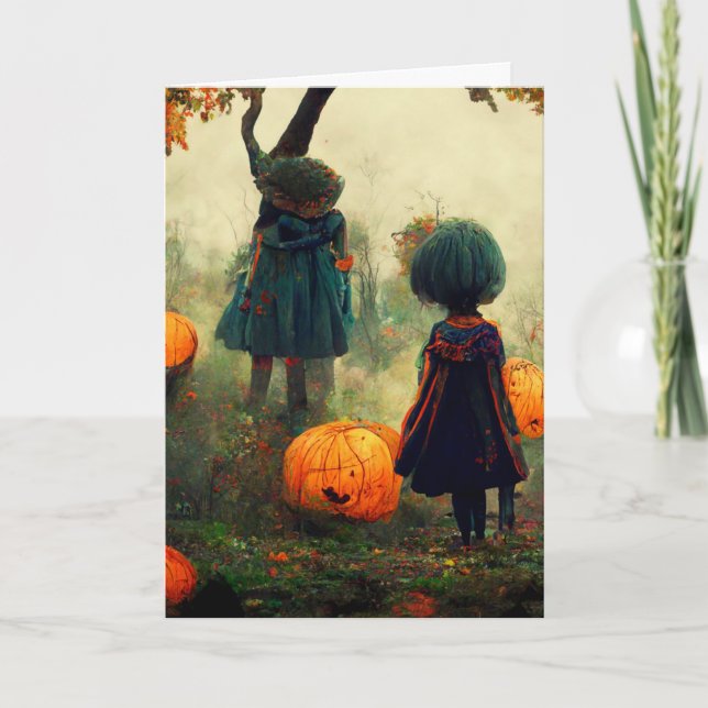 Tarjeta Halloween espeluznante (Anverso)
