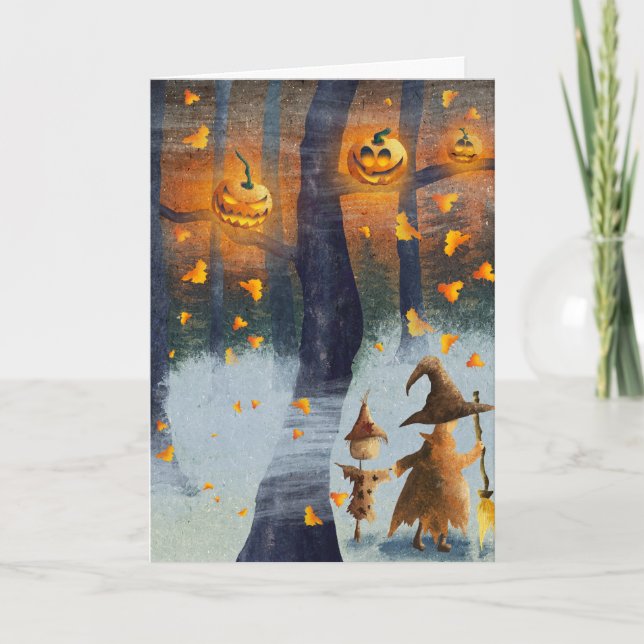 Tarjeta Halloween espeluznante (Anverso)
