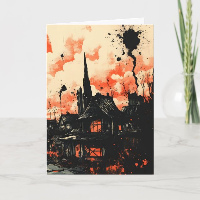 Tarjeta Halloween espeluznante (Anverso)