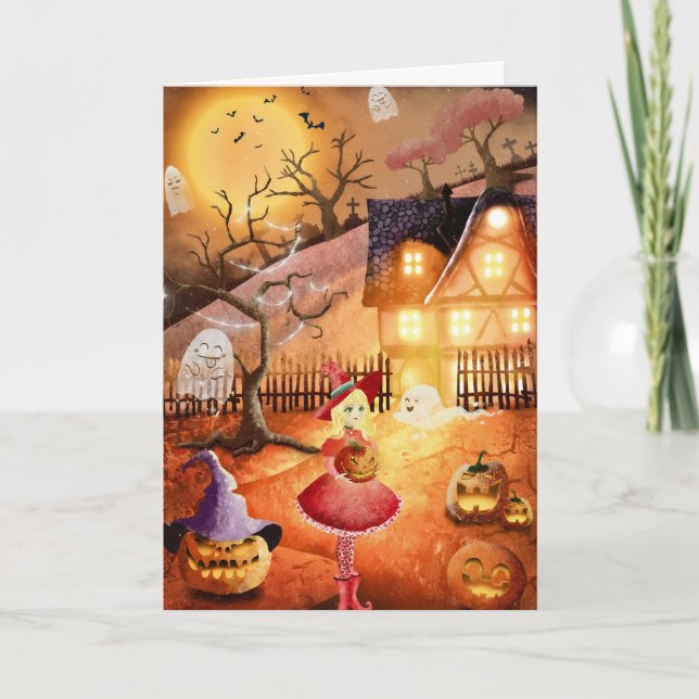 Tarjeta Halloween espeluznante (Anverso)