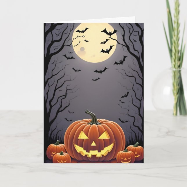 Tarjeta Halloween espeluznante (Anverso)