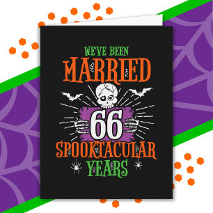 Tarjeta Halloween Espeluznante 66º Aniversario de Bodas