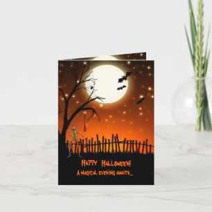 Tarjeta Halloween espeluznante y aterrador