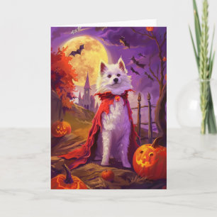 Tarjeta Halloween Esquimal Americano Calabazas Espantoso