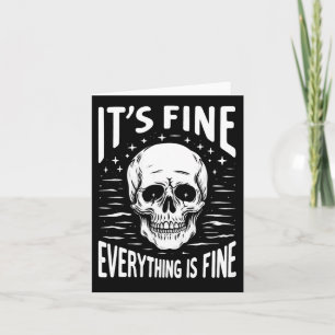 Tarjeta Halloween Está Bien Todo Está Bien, Skele Funny