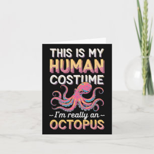 Tarjeta Halloween Este es mi disfraz humano, en realidad s
