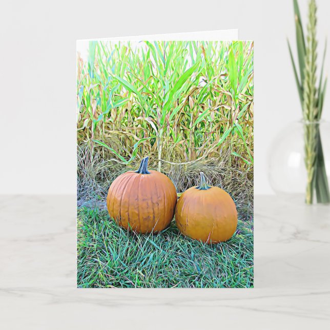 Tarjeta Halloween Fall Pumpkins Card (Anverso)