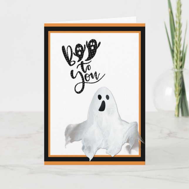 Tarjeta Halloween Fantasma Boo Para Ti Divertido (Anverso)