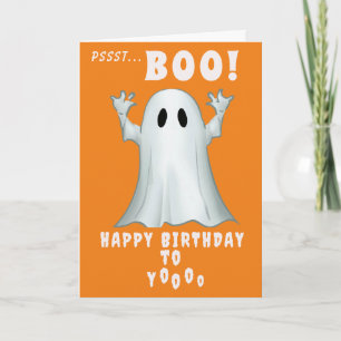 Tarjeta Halloween fantasma fantasmal cumpleaños